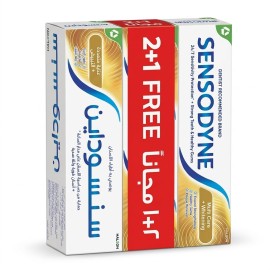 سنسوداين - معجون اسنان - عناية متعددة + تبييض - 50 مل - 3 قطع معاً ( عرض )