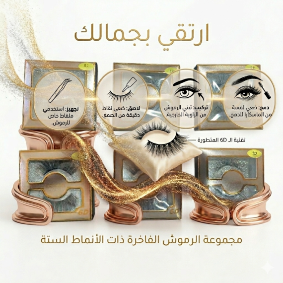 رموش - عدة قياسات - 12 قطعة